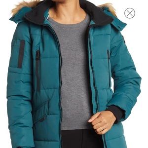 New🌿 Addie Quilted Faux Fur Trim Hooded Parka